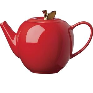 NWT Kate Spade New York Knock On Wood Apple Teapot - 60 oz - Red Gold NEW IN BOX